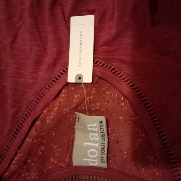 Anthropologie Dolan Left Coast Womens Small V-Neck 3/4 Sleeve Maisy Top Pink - Picture 4 of 9